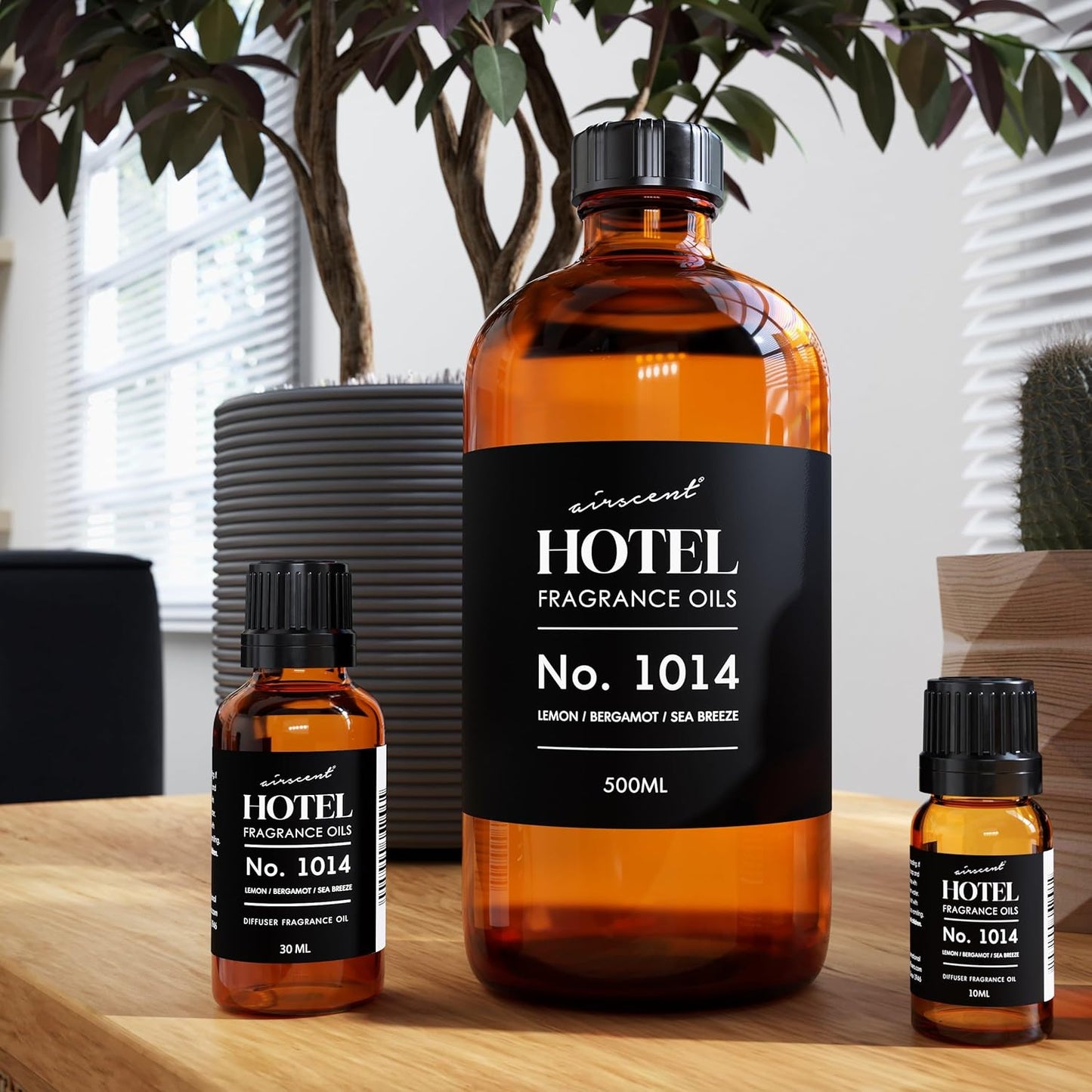 AirScent Hotel Diffuser Oil No. 1014 Inspired by The Iconic 5-Star Hotel Coastal Blend - Lemon Bergamot Sea Breeze - 10 mL .34 fl oz - Fragrance Oil for Ultrasonic and Waterless Diffusers and Crafting