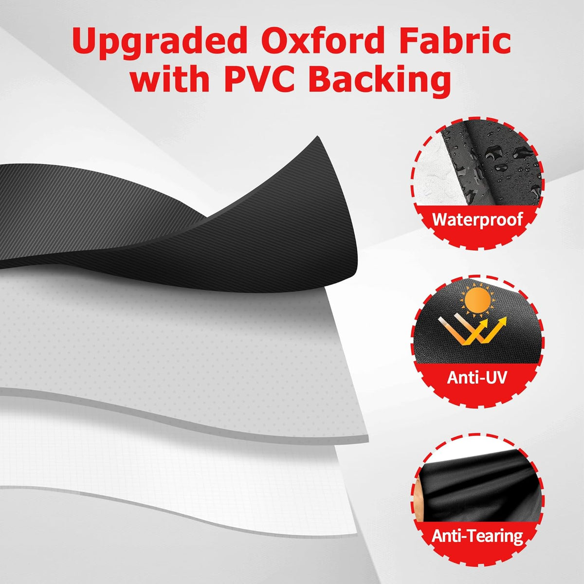 i COVER Grill Cover, 58 inch BBQ Grill Cover for Outdoor Grill, Anti-UV & Fade Resistant Gas Grill Cover, Waterproof Barbecue Grill Covers for Weber, Char-Broil, Nexgrill and More, Black