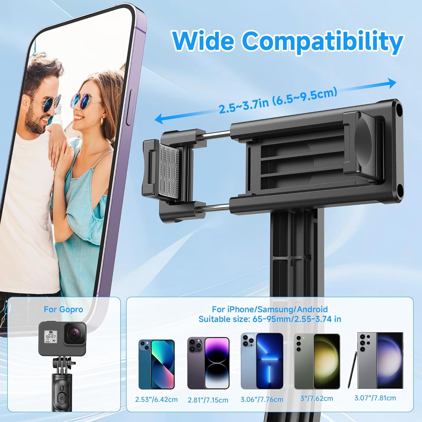 SelfieShow Extendable Selfie Stick Tripod – Wireless Remote, Portable & Lightweight for iPhone & Samsung