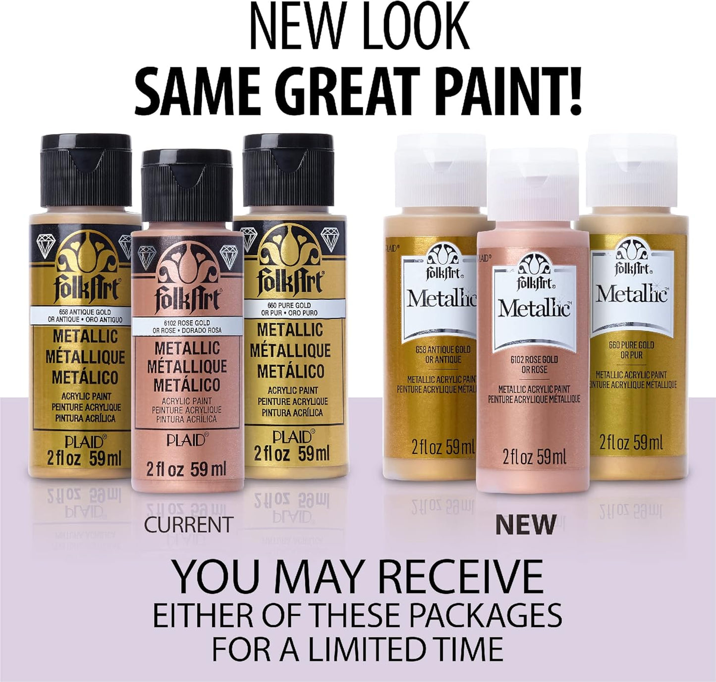 FolkArt Metallic Acrylic Paint in Assorted Colors (2 oz), 577, Sashara Gold