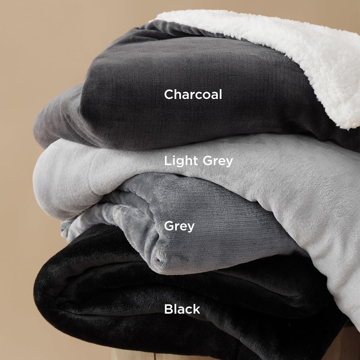 Bedsure GentleSoft Sherpa Fleece Throw Blanket for Couch – Thick & Cozy Christmas Blanket for Winter, Non-Heated, Soft Fuzzy Plush Throw Gifts for Women and Men, Grey, 50x60 Inches
