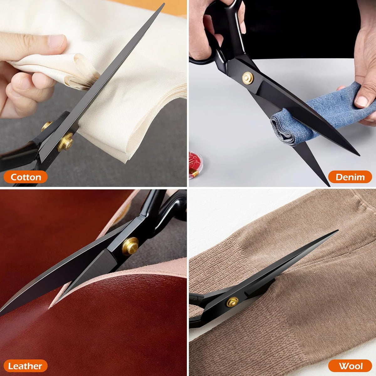 Fabric Scissors Professional, 8" Heavy Duty Sewing Scissor for Fabric Cutting, Tailor Sharp Sewing Shears for Cutting Leather craft Home Office Students Artists Dressmakers