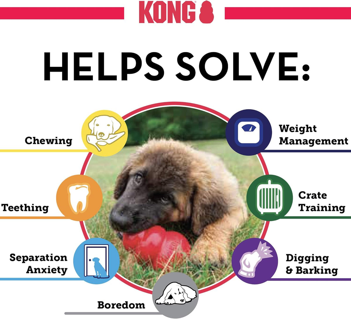 KONG Classic Stuffable Dog Toy - Fetch & Chew Toy for Dogs - Treat-Filling Capabilities & Erratic Bounce for Extended Play Time - Durable Natural Rubber Material - for Medium Dogs