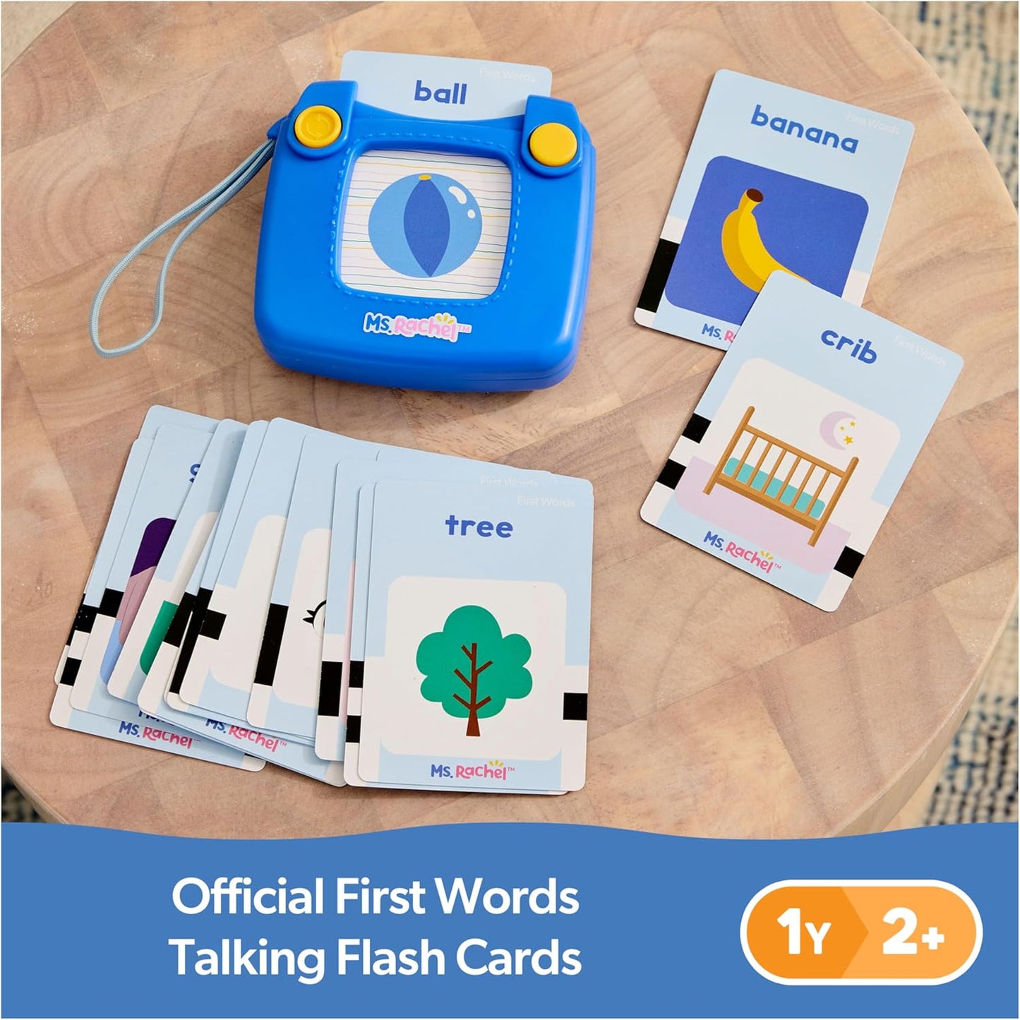Ms. Rachel Official First Words Talking Flash Cards with Electronic Reader, 100 Words, Educational Toys & Toddler Toys for Girls & Boys Ages 1-2+