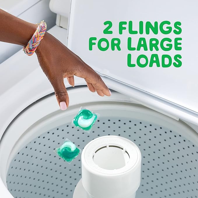 Gain Flings Laundry Detergent Pacs, 112 Count, Super Fresh Blast Scent, with Odor Defense, HE Compatible, with Febreze and Oxi