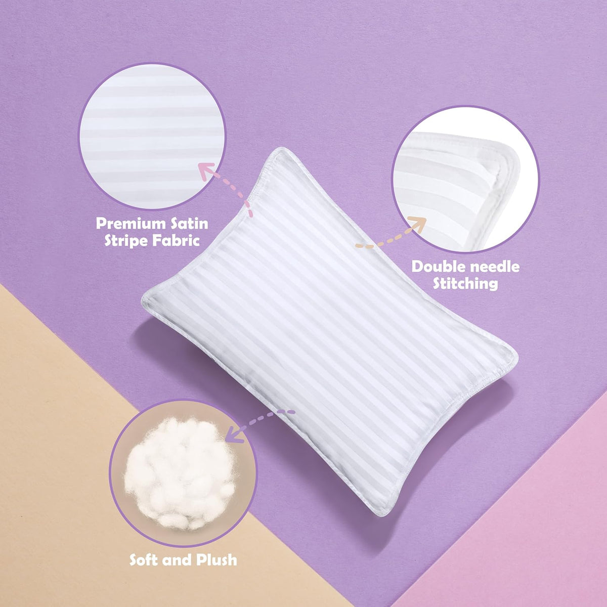 Utopia Bedding Toddler Pillow (White, 2 Pack), 13x18 Pillows for Sleeping, Soft and Breathable Cotton Blend Shell, Small Kids Pillow Perfect for Toddler Bed and Travel (Intended for Age 2 and up)