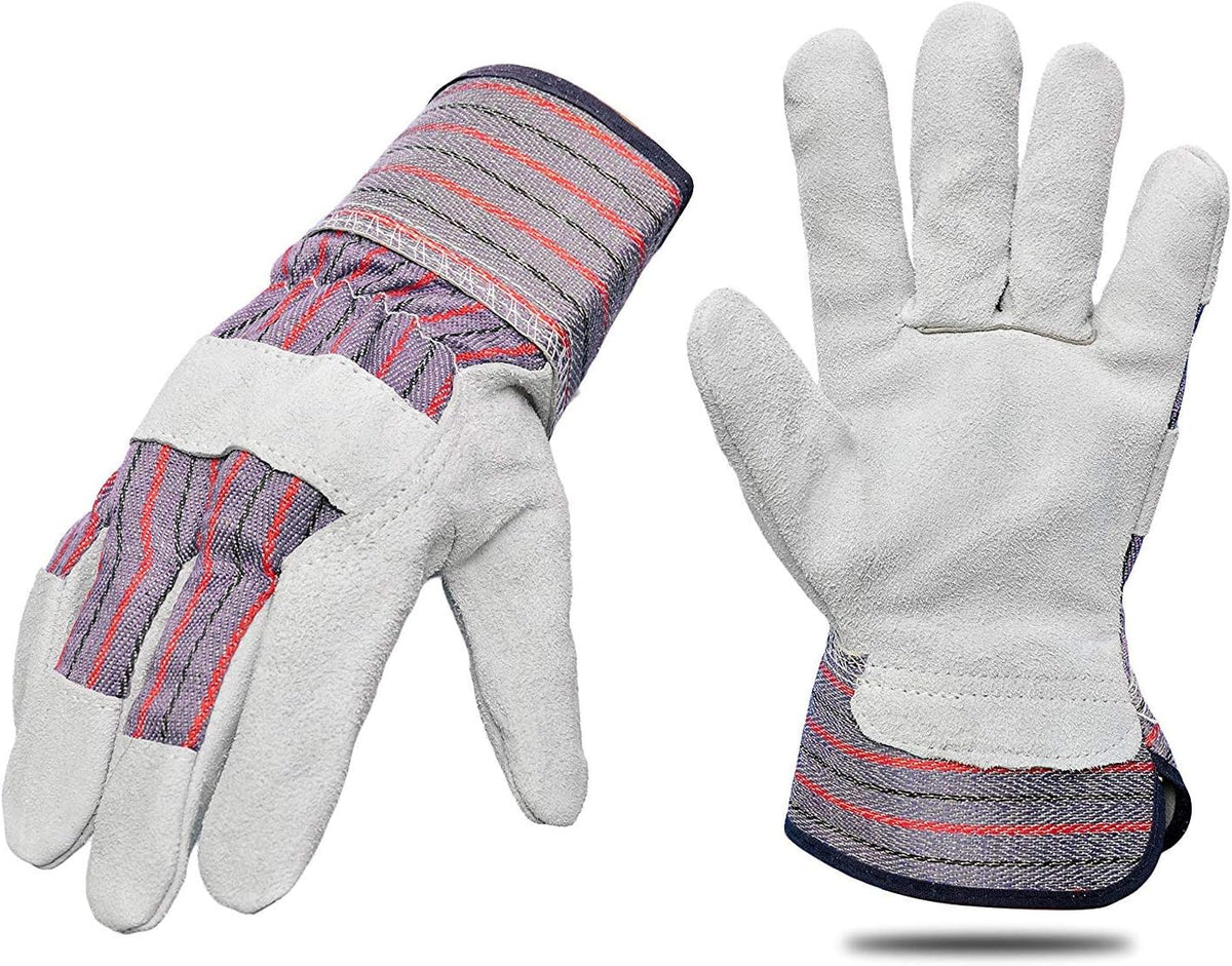 G & F Products unisex adult Safety Cuff Regular Grade work gloves, Grey, Large Pack of 5 US
