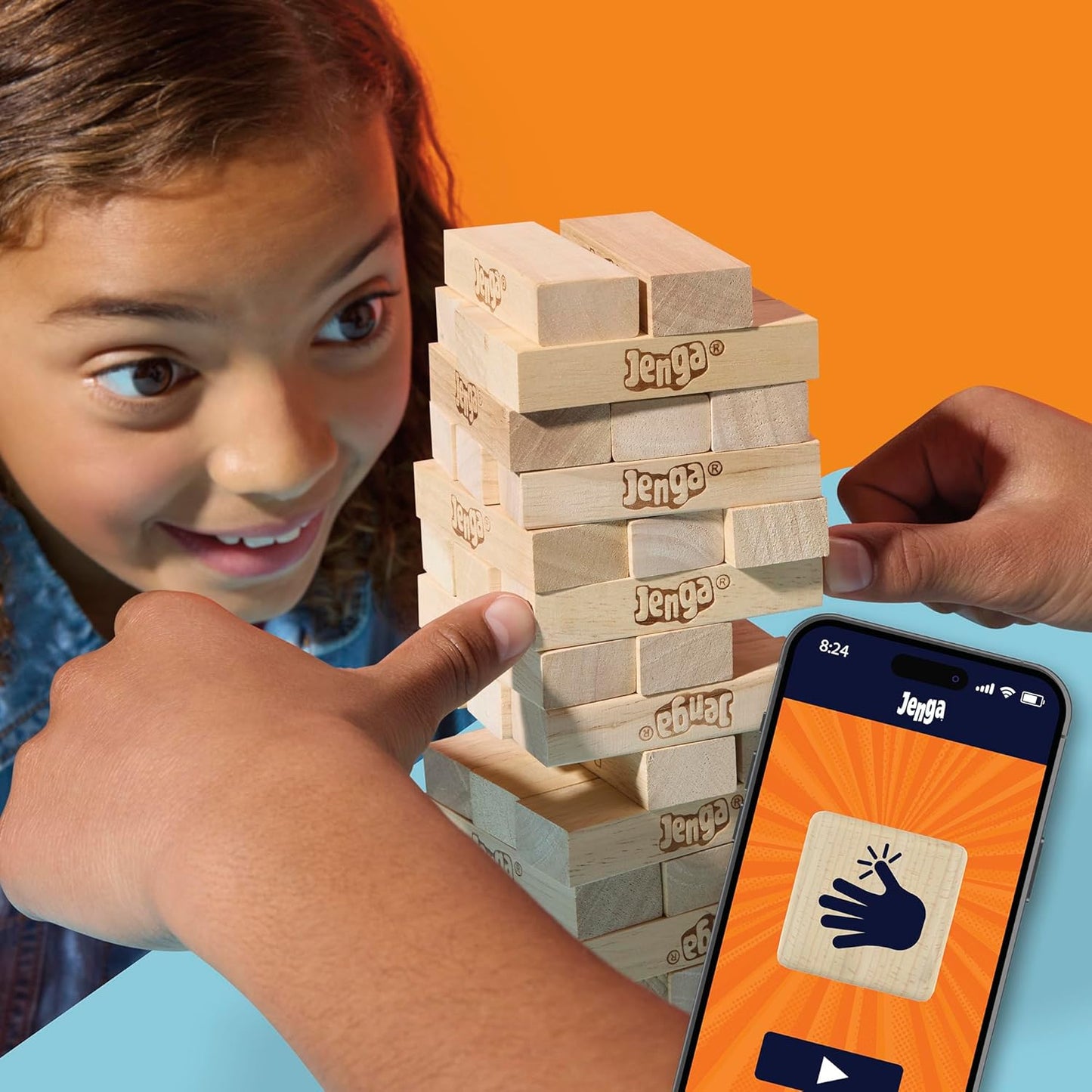 Official Hasbro Games Jenga Game | Digital Die for 6 More Ways to Play | Original Wood Block Game | Stacking Tower | Ages 6+ | 1+ Players | Party Games | Kids