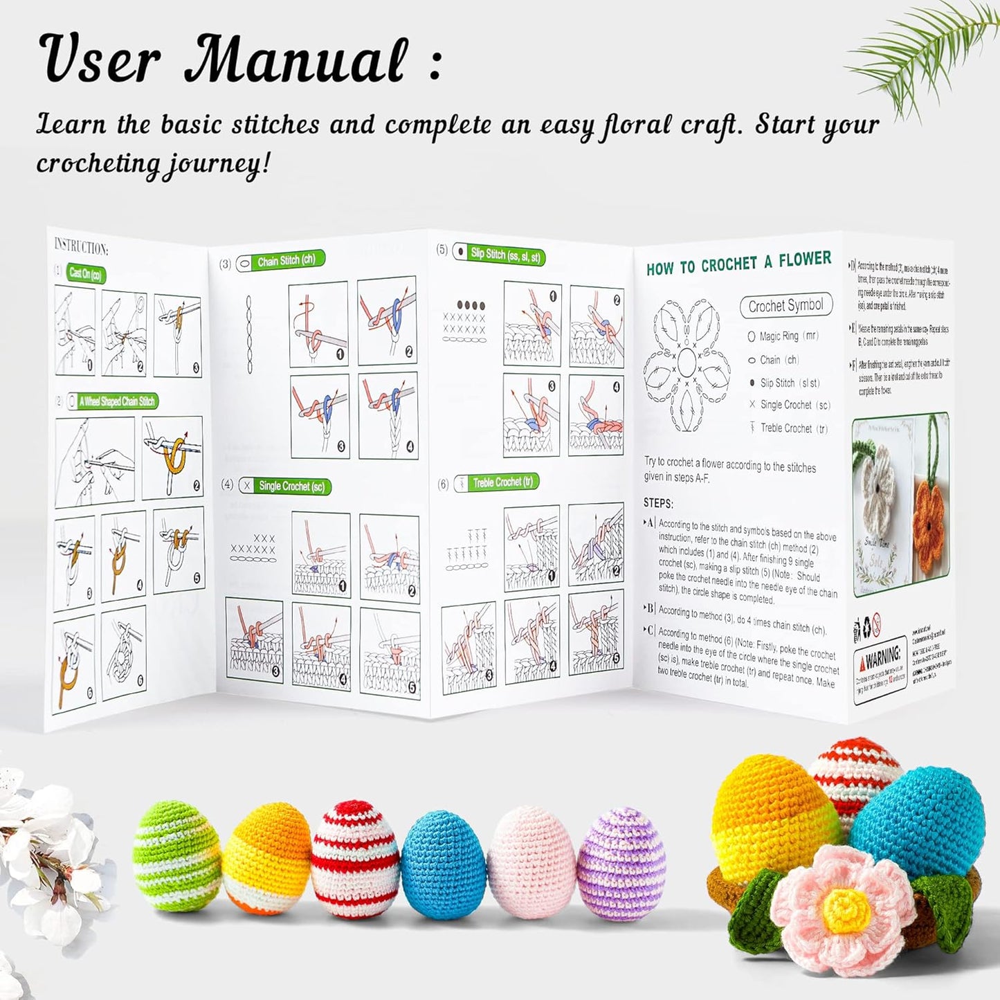 INSCRAFT 113 Piece Crochet Kit with Yarn Set– 1600 Yards Assorted Yarn for Knitting and Crochet, 73PCS Crochet Accessories Set Including Ergonomic Hooks, Knitting Needles & More Ideal Beginner Kit