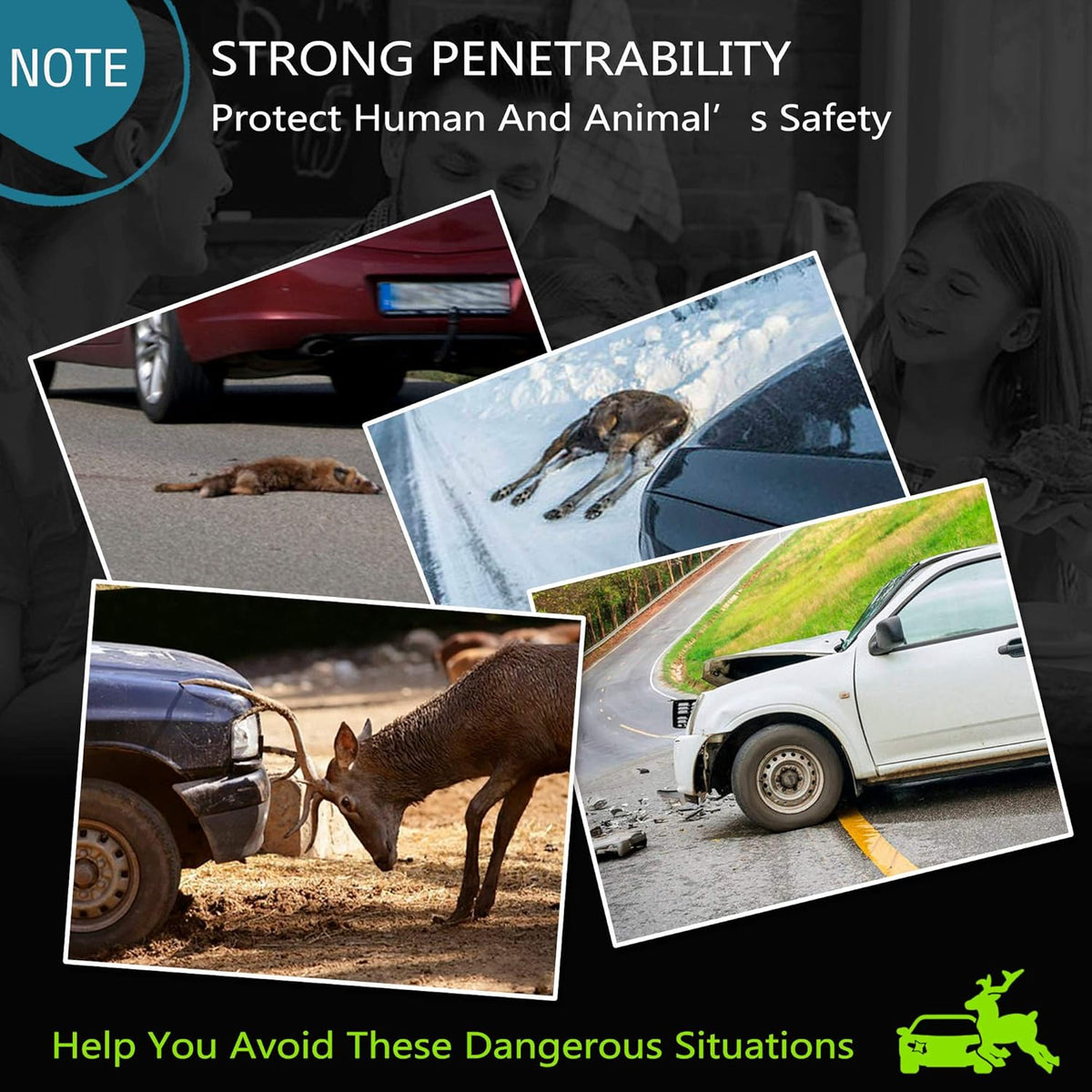Elook Deer Warning Whistles Device for Car, Save Deer Whistle with Upgraded Acrylic Double-Sided Tape, Mini Size, 2 Pack (Patent Registered)