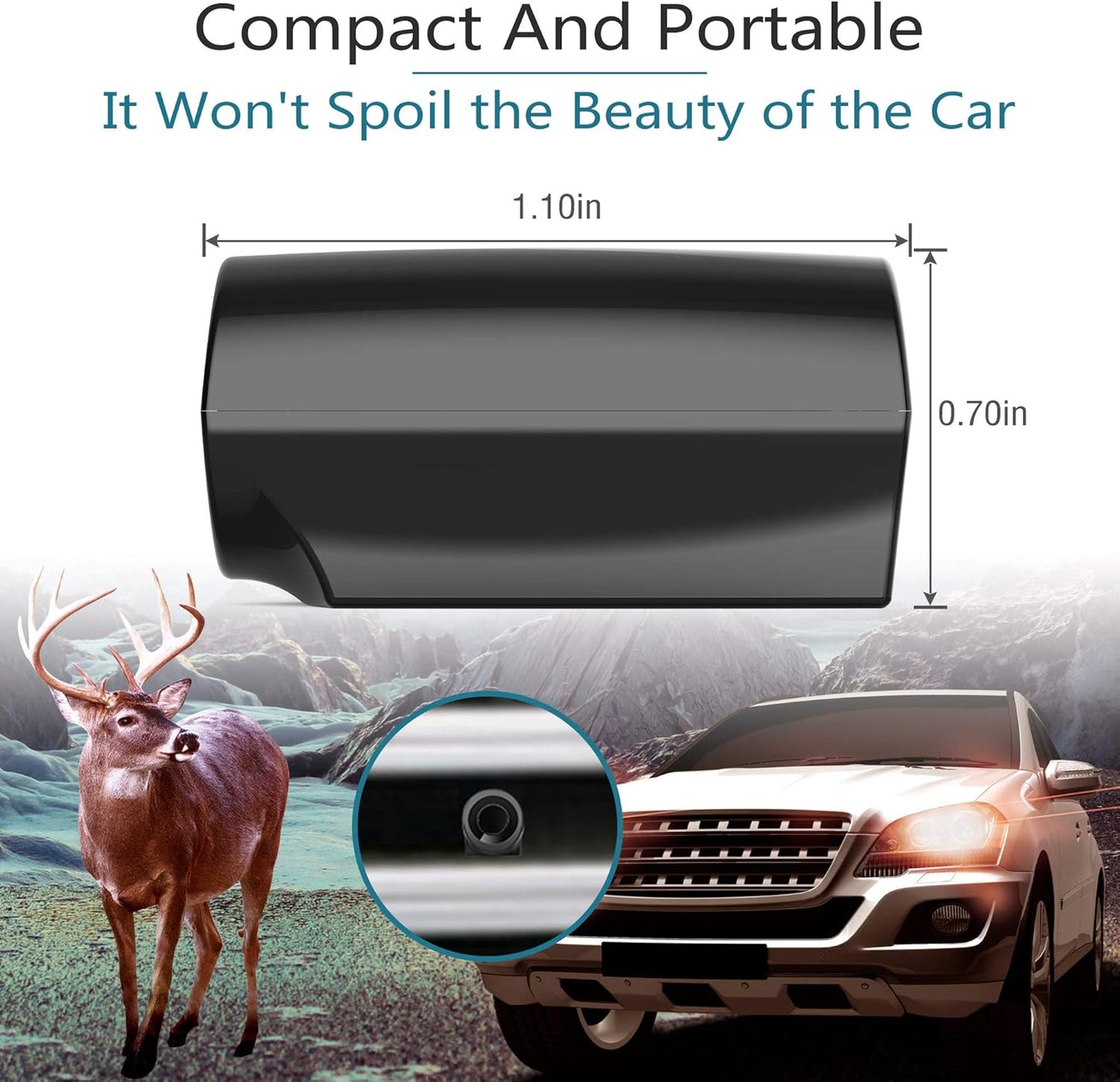 Elook Deer Warning Whistles Device for Car, Save Deer Whistle with Upgraded Acrylic Double-Sided Tape, Mini Size, 2 Pack (Patent Registered)