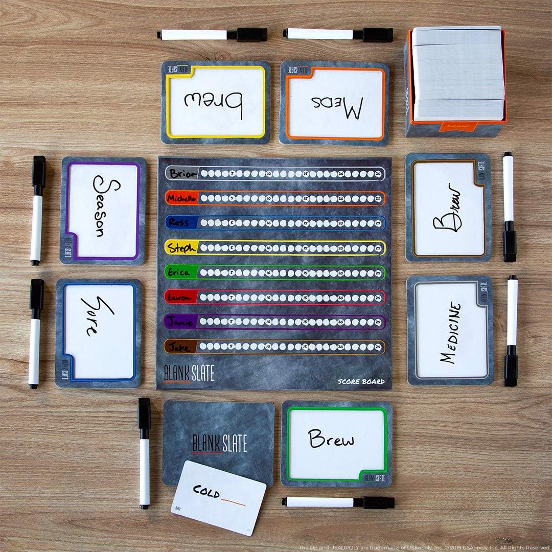 USAOPOLY BLANK SLATE, Where Great Minds Think Alike, Fun Family-Friendly Board Game, Word Association Party Game, Easy to Learn, Fun to Play Family Game Night, 3-8 Players, Ages 8+