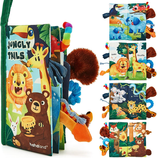 hahaland Baby Books 0-6 Months,Infant Tummy Time Toy Sensory Toys 6 to 12 Months Touch Feel Book Travel Toy Gifts for Boy Girl 0-3 Month Baby Shower Valentine Birthday Easter Basket Stuffers (Single)
