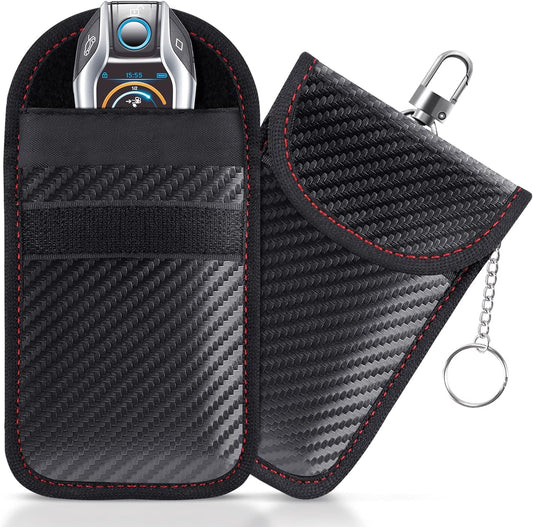 lanpard Faraday Pouch for Car Keys, Faraday Bag, Car RFID Signal Blocking Holder, Key Fob Protector, Key fob cage Block Signal Anti-Theft Fob Case (2 Pack)