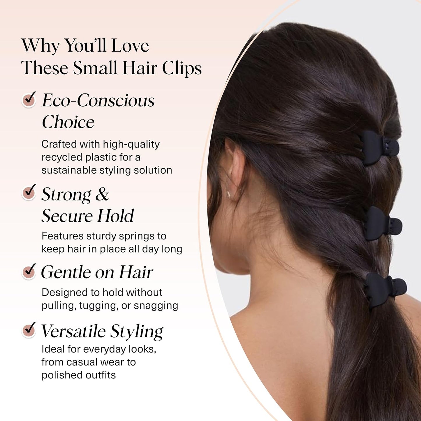 Kitsch Mini Claw Clips for Women - Stylish Small Hair Clips for Kids | Stays In Place Without Pulling or Snagging | Durable & Sturdy Plastic | Ideal Gifts for Women - Tortoise & Black, 6 Pcs