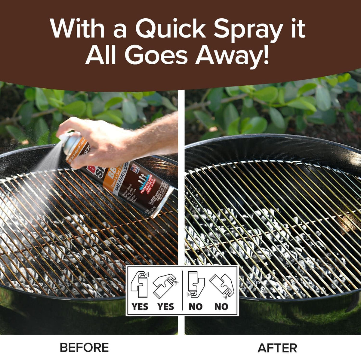 Bull Shot BBQ, Foaming Grill Cleaner, AS SEEN ON TV, Professional Strength Foam Spray Emulsifies Burnt Grease & Char on Grates, Racks, Pans, Smokers & Griddles Cleans in Just 10 Min