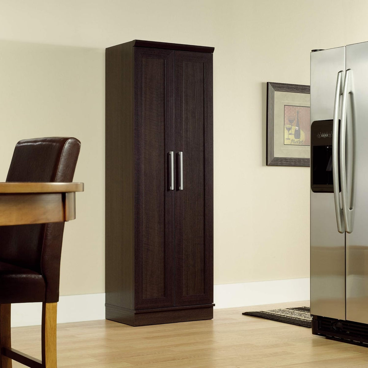 Sauder HomePlus Kitchen Pantry Storage Cabinet with Adjustable Shelves, Laundry Bathroom, L: 23.31" x W: 17.01" x H: 71.18", Dakota Oak