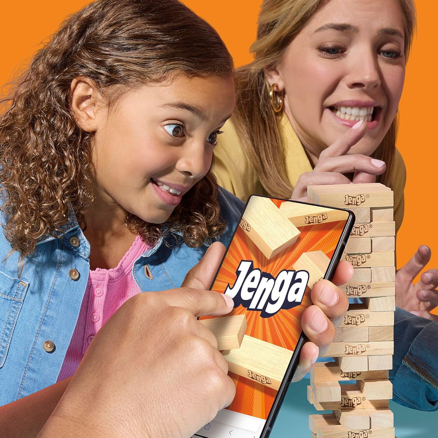 Official Hasbro Games Jenga Game | Digital Die for 6 More Ways to Play | Original Wood Block Game | Stacking Tower | Ages 6+ | 1+ Players | Party Games | Kids