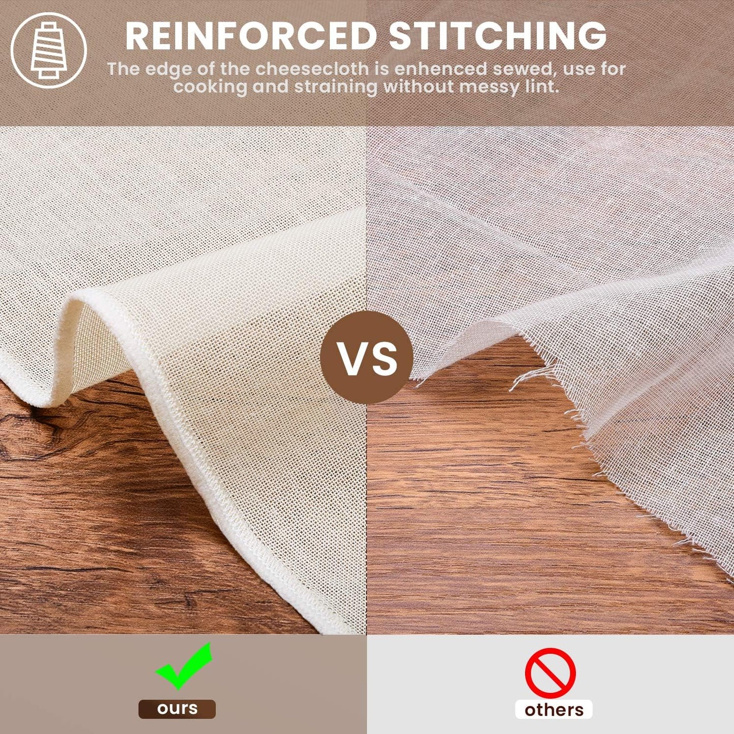 Precut Cheesecloth, 15 x 15'' 4 Pack, Grade 100, Ultra Fine Cheese Cloth for Straining & Cooking, 100% Unbleached Cotton Muslin Cloth for Making Cheese Search by: Search on ebay Search on Walmart