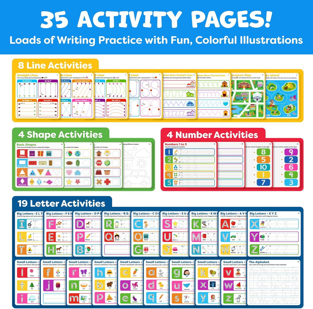 Preschool Learning Activities - Letter Tracing Books for Kids Ages 3-5 - Toddler Handwriting Practice - Learning Books for 4 Year Olds, Educational Learning Toys for 3 Year Old - Valentine Gifts Kids