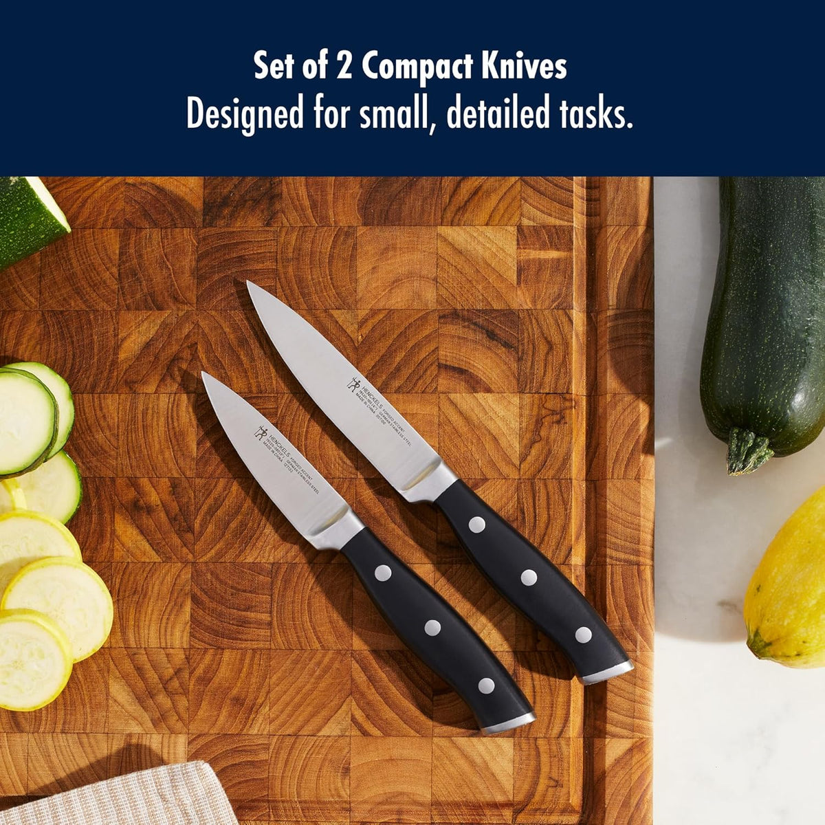 HENCKELS Forged Accent Razor-Sharp 2-pc Paring Knife Set, European Stainless Steel Knife, Informed by 100+ Years of Mastery, Black